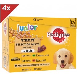 NC Junior 48 Sachets Fraã®cheur En Gelã©e 4 Variã©tã©s Pour Chiot 100g (4x12) les 4 boîtes de 1.2Kg