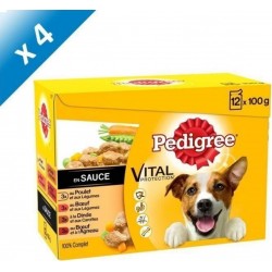 Pedigree Sachets Fraicheur En Sauce 4 Varietes Pour Chien 12x 100