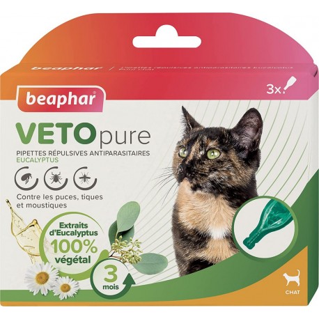 Beaphar – Vetopure – Pipettes Répulsives Antiparasitaires Pour Chat l'unité de 1.0Kg