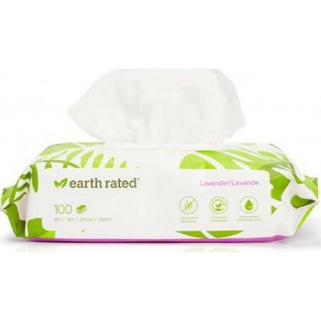 NC Lingettes Imprégnées Earth Rated Lavande 100 Unités