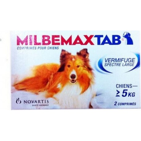 Milbemax Tab Vermifuge Spectre Large Chien 5Kg Et Plus 2 Comprimés