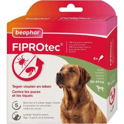 Beaphar Pipettes Anti Parasitaire Spot On Fiprotec Pour Chien Beapher 20-40Kg