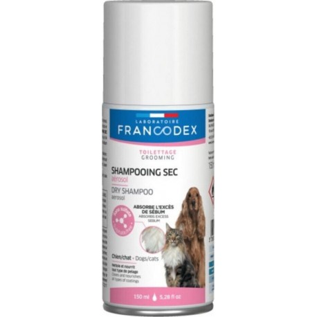 Shampooing Sec En Aérosol 150 Ml, Pour Chiens Et Chats Francodex