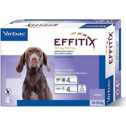 Virbac Effitix Spot On Anti Parasitaire 4 Pipettes De 10 À 20Kg M