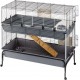 NC Clapier Rabbit 120 Double Avec Support 118x58x117 Cm Gris Ferplast