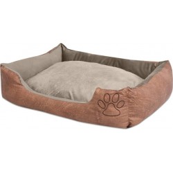 NC Lit Pour Chiens Avec Coussin Cuir Artificiel Pu 75 Cm Beige 02_0001554