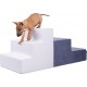 NC Escalier Pour Petits Chiens 3 Marches Escalier Pour Chats, 45 Cm De Haut Pour Canapé Et Lit, Gris