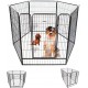 Parc Enclos Pour Chien Chiot Et Lapin Gardeo100x120x6, 6 Panneaux 100x120cm, 2m2, Modulable, Intérieur Et Extérieur, Pl