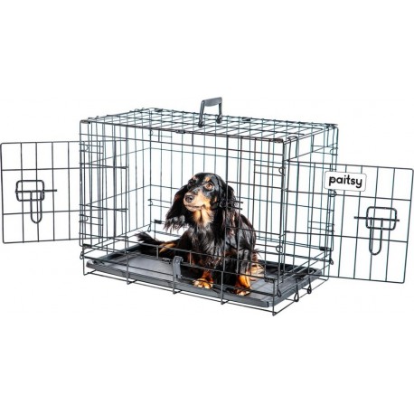 NC Cage Pour Chien Fortressooxs, Caisse De Transport Pour Chien Et Chiot 56x33x41cm, Pliable, 2 Portes, Plateau Amovible,