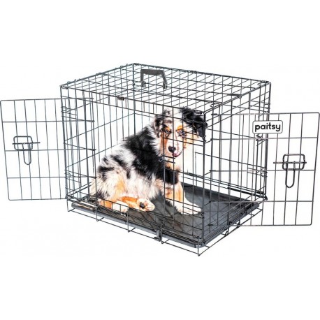 NC Cage Pour Chien Fortressoos, Caisse De Transport Pour Chien Et Chiot 60x43x49cm, Pliable, 2 Portes, Plateau Amovible, U