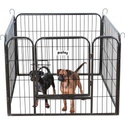 Parc Enclos Pour Chien Chiot Et Lapin Gardeo80x60x4, 4 Panneaux 80x60cm, 0,64m2, Modulable, Intérieur Et Extérieur, Pli