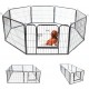 Parc Enclos Pour Chien Chiot Et Lapin Gardeo80x60x8, 8 Panneaux 80x60cm, 2,56m2, Modulable, Intérieur Et Extérieur, Pli