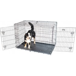 NC Cage Pour Chien Fortressoo2xl, Caisse De Transport Pour Grand Chien 122x75x84cm, Pliable, 2 Portes, Plateau Amovible, U