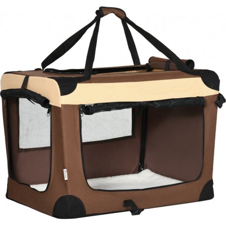 NC Sac De Transport Chien Chat Pliable Marron Noir