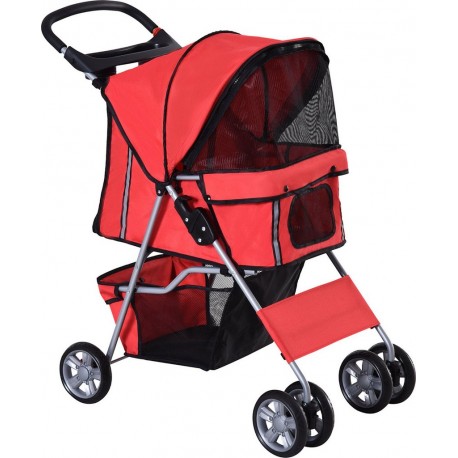 NC Poussette Buggy Pliable Pour Chiens Tissu 600d Oxford Imperméable 4 Roues