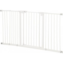 Barrière De Sécurité Pliable Pour Chien 3 Panneaux, Porte Blanc