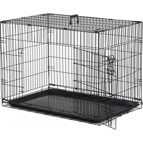 NC Cage Caisse De Transport Pliante Pour Chien En Métal Noir 91 X 61 X 67 Cm Pawhut