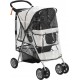 NC Poussette Buggy Pliable Pour Chiens Tissu 600d Oxford Imperméable 4 Roues Gris