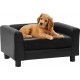 NC Canapé Pour Chien Noir 60x43x30 Cm Peluche Et Similicuir Vidaxl