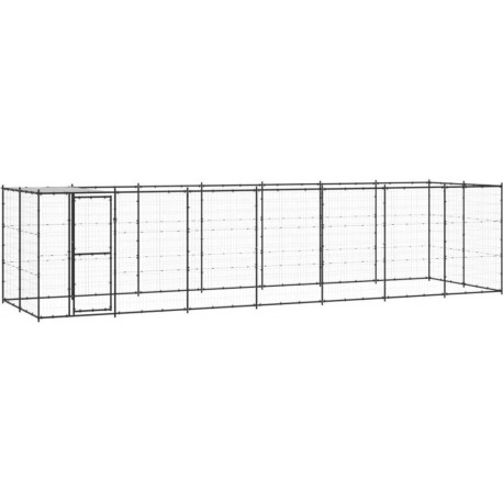 M² Chenil Extérieur Acier Avec Toit 16,94 Vidaxl