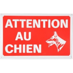 NC Plaque Décorative attention Au Chien 16cm Rouge