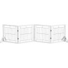 Barrière Modulable Pliable Autoportante Pour Animaux Acier Noir Bois Blanc
