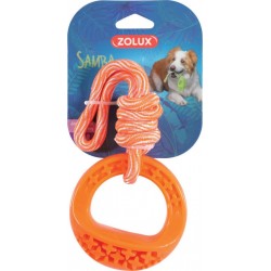 NC Jouet Pour Chien Rond En Tpr Et Corde De Couleur Orange Samba