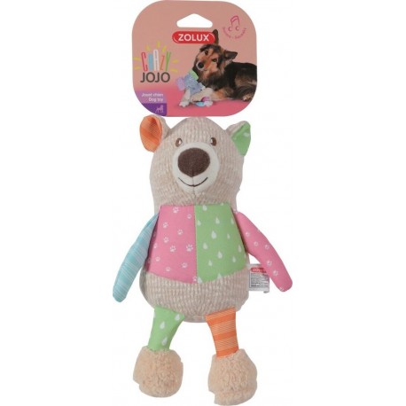 NC Zolux Peluche Chien Crazy Jojo Ours, 25 Cm