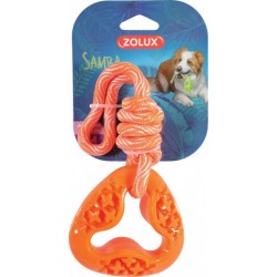 NC Jouet Pour Chien Triangle En Tpr Et Corde De Couleur Orange, Samba