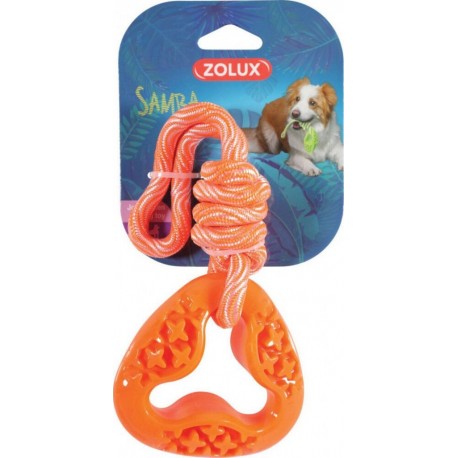 NC Jouet Pour Chien Triangle En Tpr Et Corde De Couleur Orange, Samba