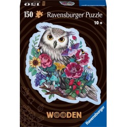 RAVENSBURGER Puzzle en bois 150 pièces Hibou floral le jeu