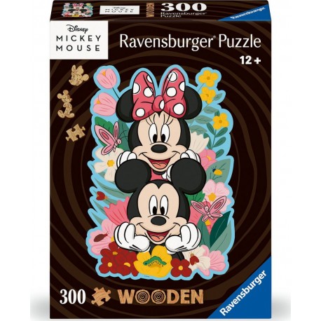 RAVENSBURGER Puzzle en Bois Mickey et Minnie 300 pièces la boîte