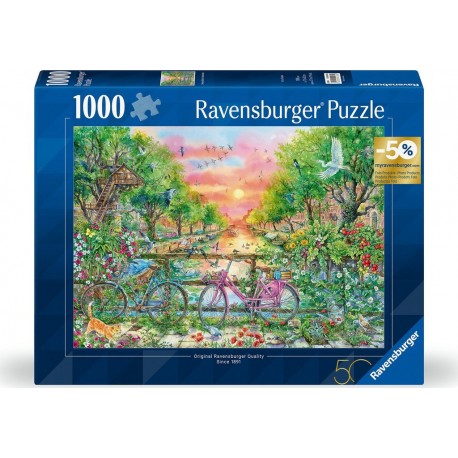 RAVENSBURGER Puzzle 1000 pièces Vélo à Amsterdam, Edition 50 ans la boîte