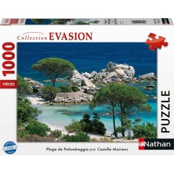 NATHAN Puzzle Collection Evasion Plage de Palombaggia 1000 pièces la boîte