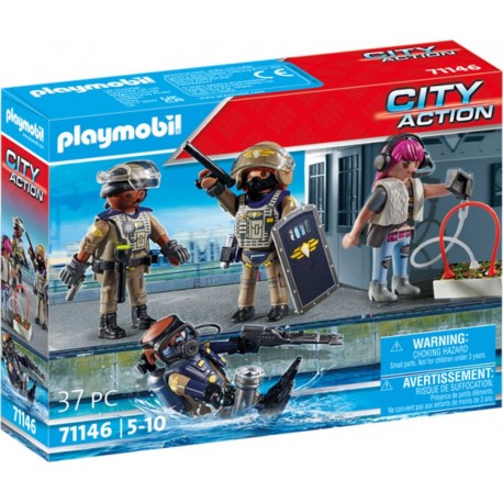 PLAYMOBIL Equipe forces spéciales avec bandit