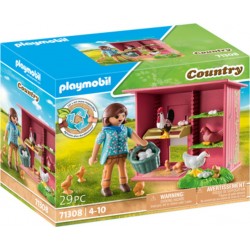 PLAYMOBIL Agricultrice et poulailler