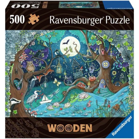 Ravensburger Puzzle En Bois Rectangulaire 500 Pcs Forêt Fantastique