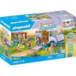 PLAYMOBIL Jeux d'imitation Van pour cheval et poneys avec enclos