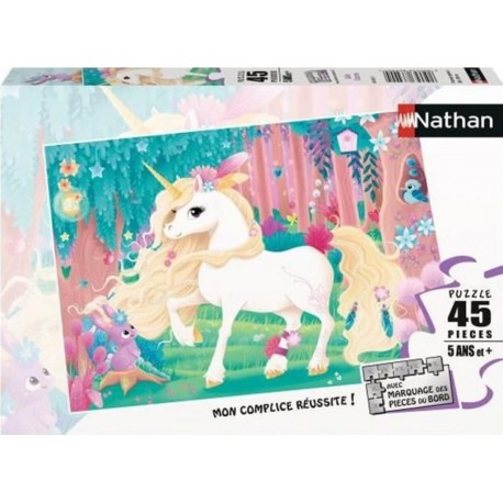 Nathan Puzzle 45 Pieces Jolie Licorne Puzzle Enfant + Poster Des 5 Ans