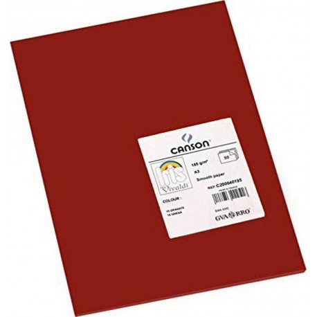 NC Papiers Carton Iris 29,7 X 42 Cm Bordeaux 185g (50 Unités)