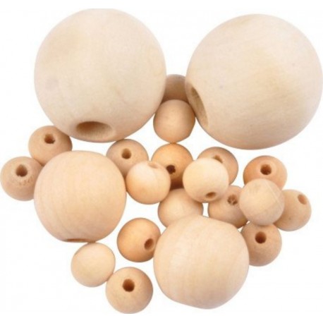 NC Lot De Perles En Bois a Peindre 12cm Naturel