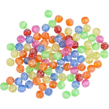 NC Lot De Perles fleurs Acidulées 12cm Multicolore