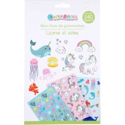 Livre De Gommettes licorne & Sirène 24cm Blanc