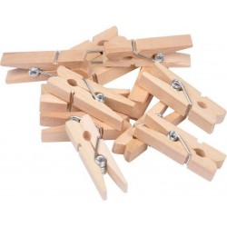 Lot De 12 Pinces En Bois accroche 3cm Naturel