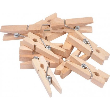 Lot De 12 Pinces En Bois accroche 3cm Naturel