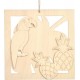 NC Décoration En Bois ananas & Perroquet 15cm Naturel