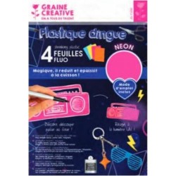 NC Sachet 4 Feuilles Plastique Dingue Fluo