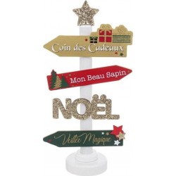 Pancarte Déco soir De Noël 40cm Multicolore