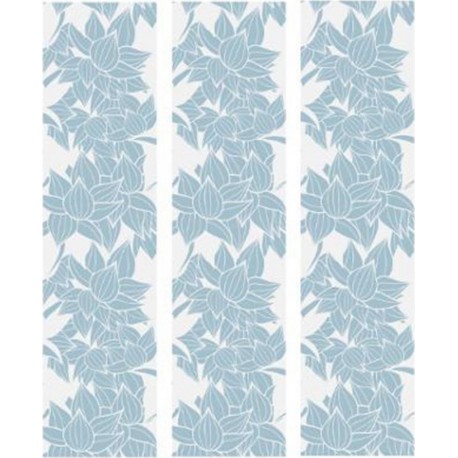 NC Lot De 3 Stickers De Tiroirs fleurs 22x80cm Bleu