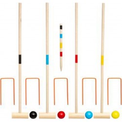 NC Jeu Enfant En Bois croquet 57cm Naturel